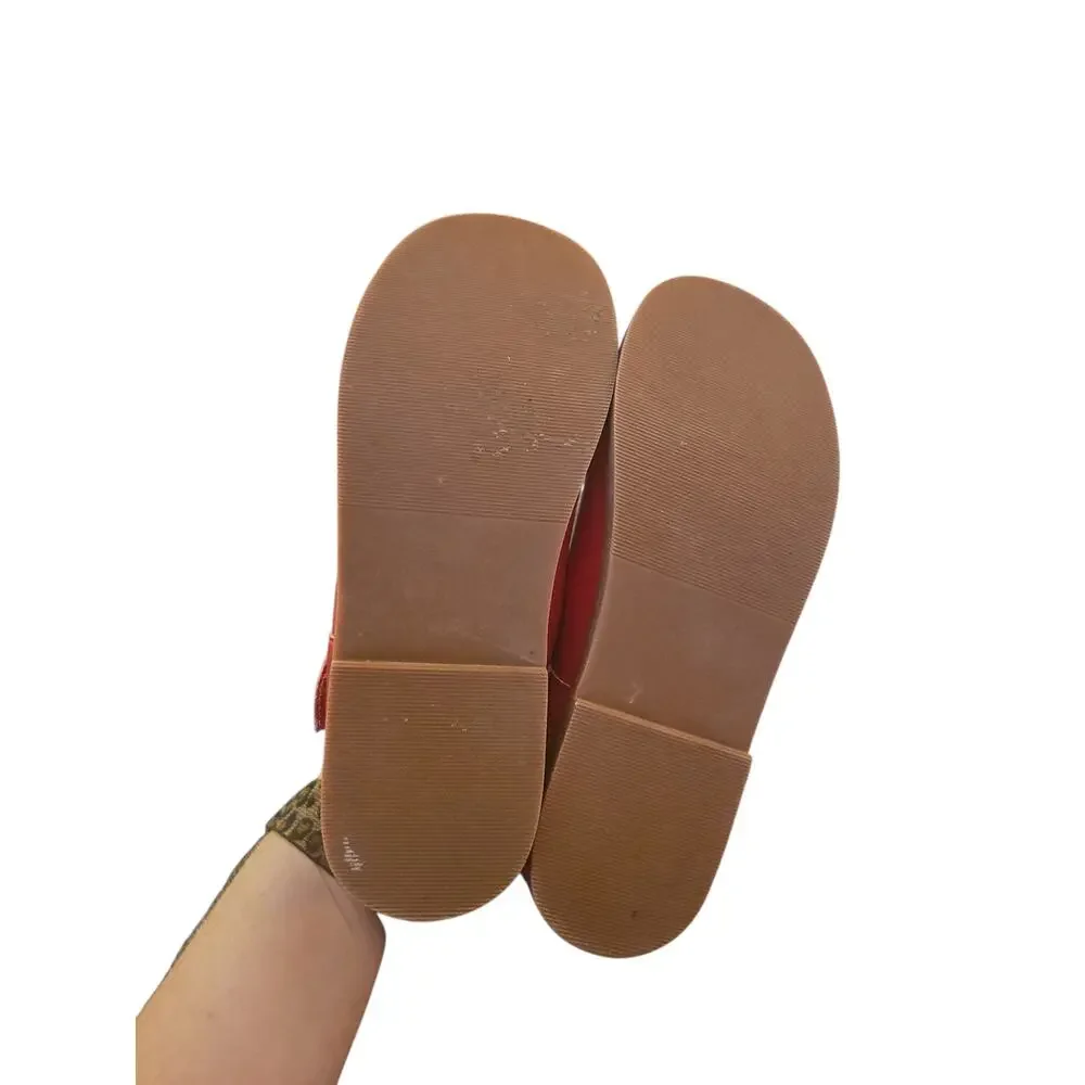 FELIX & FLORA Red Mary Jane Shoes Adjustable Strap Closure Soft Leather Size 3